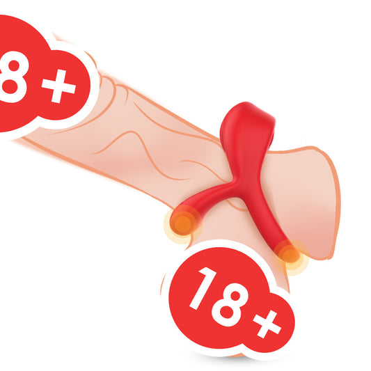 The Triple-Ring Red Orifice Control Vibrator - แหวนสั่นควบคุมปากแบบสามวงแหวน