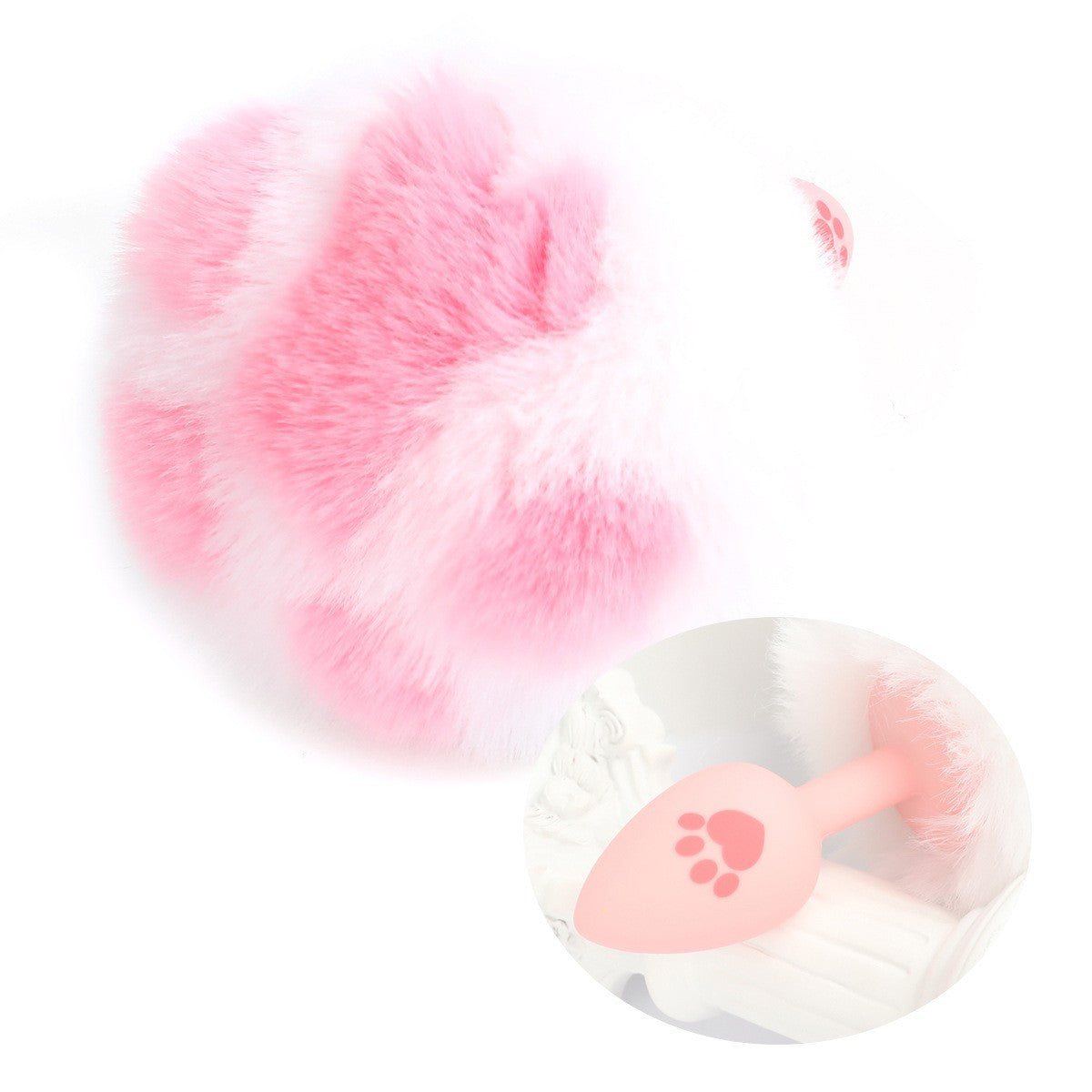 ปลั๊กทวารหนักสำหรับผู้ใหญ่ ปลั๊กหางลายอุ้งเท้าแมวสีขาว White Cat Paw Anal Plug
