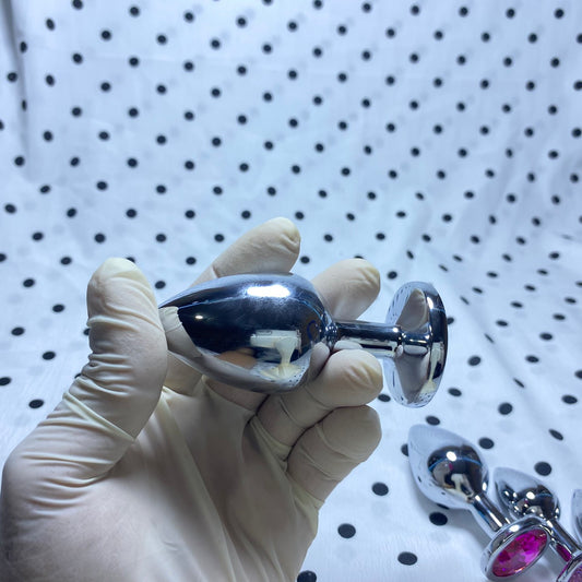 ขนาดมินิ (4.0ซม.) ปลั๊กทวารหนักสแตนเลสขนาดใหญ่สำหรับใช้ในบ้าน - ของเล่นทางเพศสำหรับผู้ใหญ่