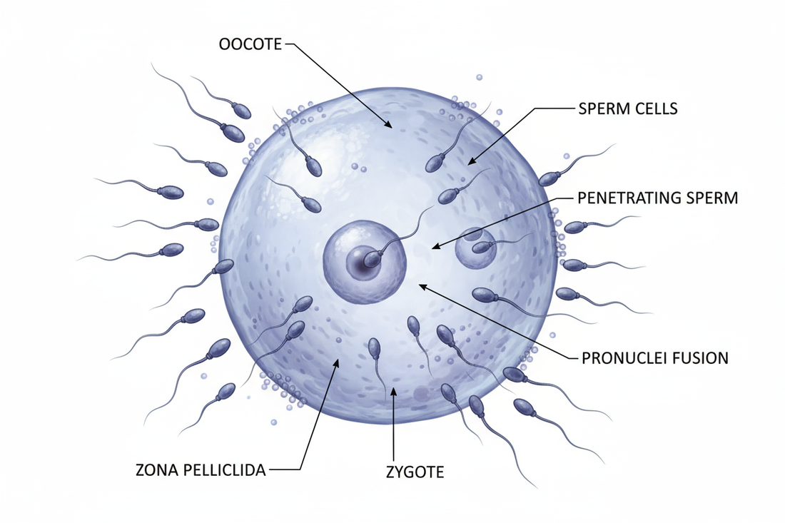 การปฏิสนธิ	เส้นชัยอสุจิ