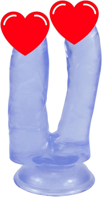 ปลั๊กทวารพร้อมแท่งดิลโด้คู่ขนาดใหญ่ สอดใส่ได้สองทาง ปลั๊กทวารนุ่ม ของเล่นทางเพศสำหรับผู้ใหญ่