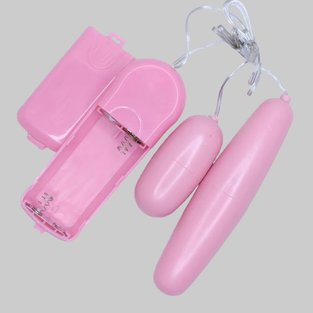 vibratorไข่สั่นสองหัวสีชมพู