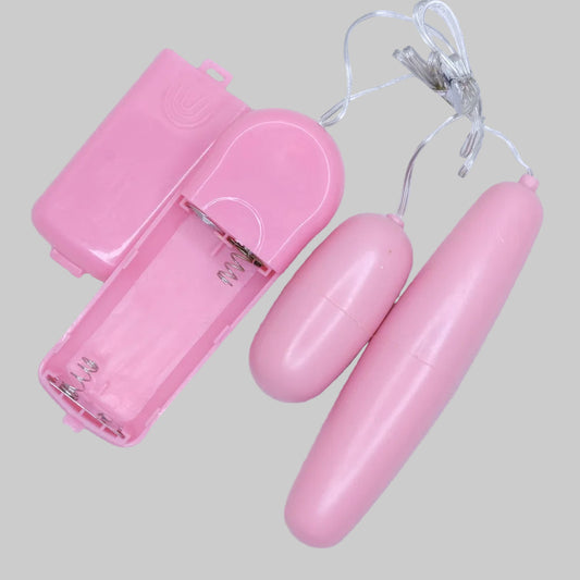 vibratorไข่สั่นสองหัวสีชมพู