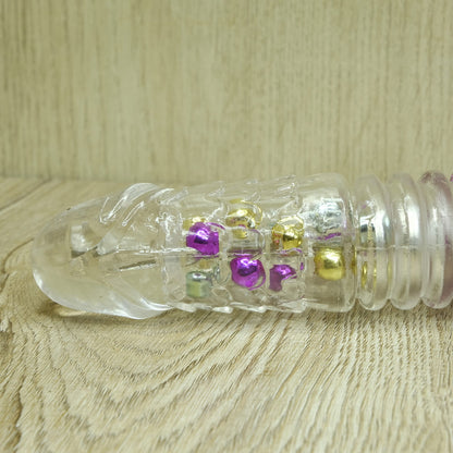 DILDO ลูกปัดสี: สั่นสะเทือน 360 องศา หมุนได้รอบทิศทาง