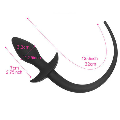 ปลั๊กทวารหนักซิลิโคนสำหรับผู้ชายที่มีรูปหางสุนัข - ของเล่นทางเพศ