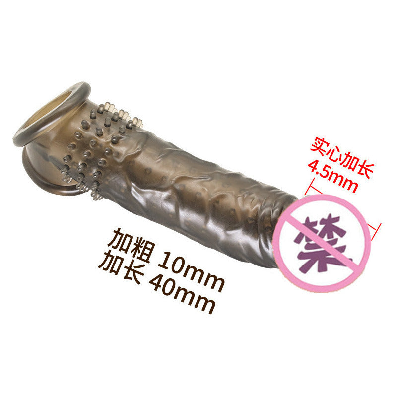 ปลอกหุ้มองคชาตชายที่ขยายและหนาขึ้นพร้อมขอบหยัก เหมาะสำหรับคู่รัก TPE