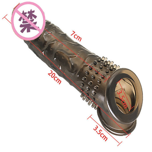 ปลอกหุ้มองคชาตชายที่ขยายและหนาขึ้นพร้อมขอบหยัก เหมาะสำหรับคู่รัก TPE