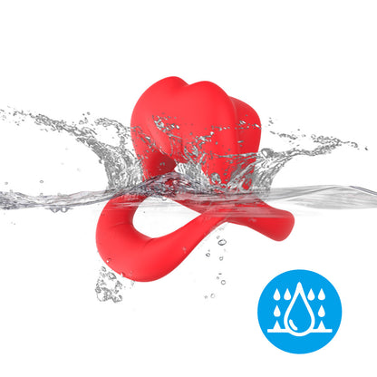 The Triple-Ring Red Orifice Control Vibrator - แหวนสั่นควบคุมปากแบบสามวงแหวน