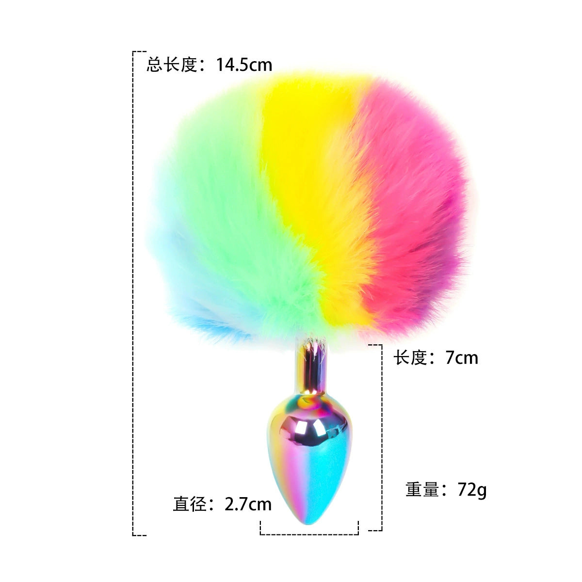ปลั๊กทวารหนักสำหรับผู้ใหญ่ ปลั๊กหางรูปหางกระต่ายหลากสี Colorful Rabbit Tail Anal Plug