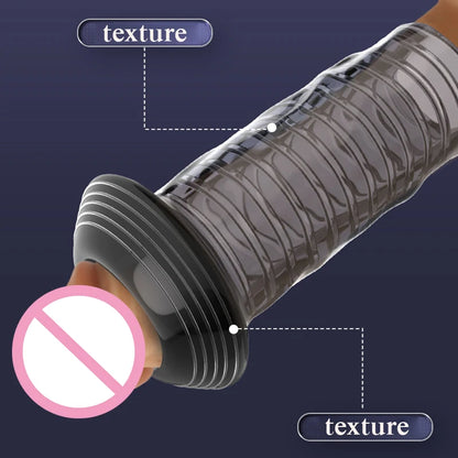 ถุงยางอนามัยเพิ่มขนาด แหวนอวัยวะเพศชาย ปลอกซิลิโคน TPE ชะลอการหลั่ง