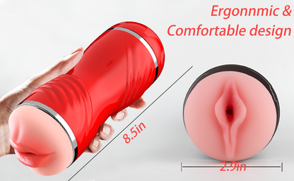 เซ็กซ์ทอย 2-in-1 ถ้วยช่วยสำเร็จความใคร่สำหรับผู้ชาย แบบสองหัว ปากและช่องคลอด