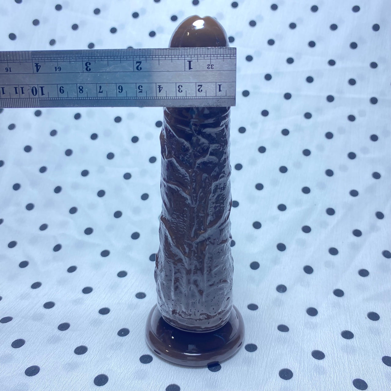 🍫 Double-Ended Realistic Dildo | Chocolate color with strong suction base, bendable