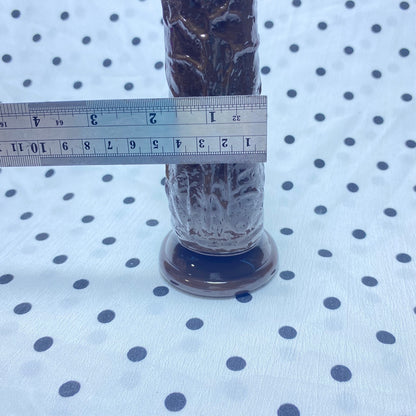 🍫 Double-Ended Realistic Dildo | Chocolate color with strong suction base, bendable