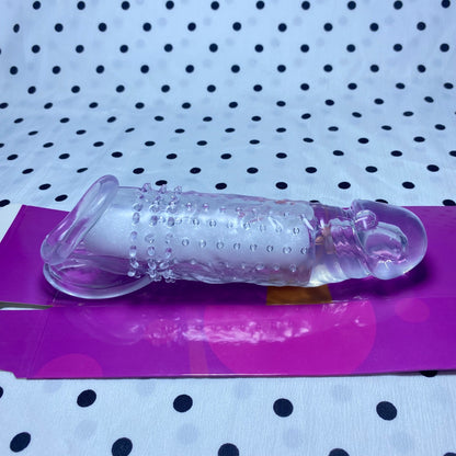 ปลอกหุ้มองคชาตชายที่ขยายส่วนยาวที่หัวและหนาขึ้นพร้อมขอบหยัก เหมาะสำหรับคู่รัก TPE