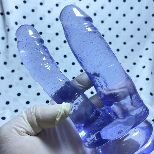 ปลั๊กทวารพร้อมแท่งดิลโด้คู่ขนาดใหญ่ สอดใส่ได้สองทาง ปลั๊กทวารนุ่ม ของเล่นทางเพศสำหรับผู้ใหญ่