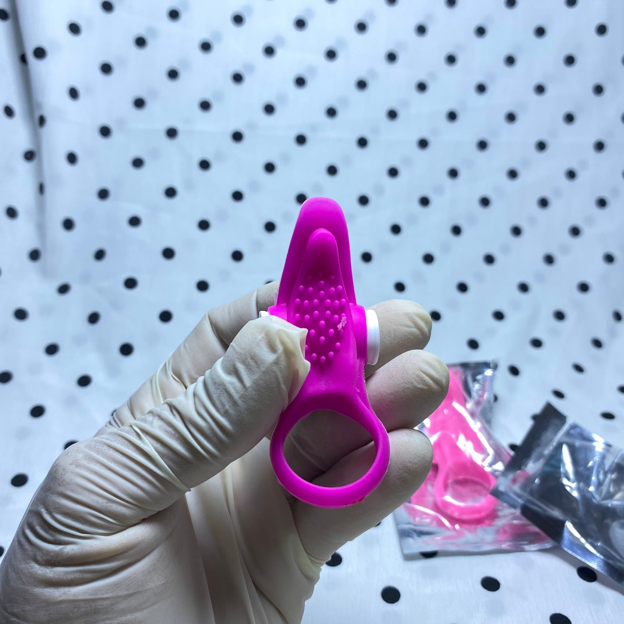 Rabbit Tongue Box-Type Delay Ejaculation Vibrating Ring - Electronic Penis Lock Ring