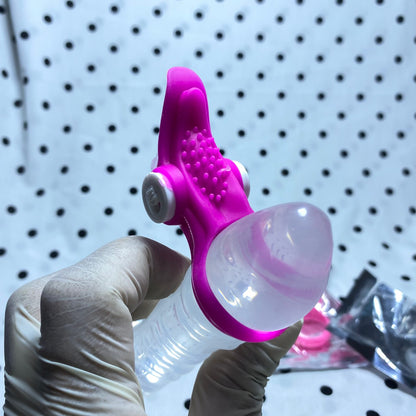 Rabbit Tongue Box-Type Delay Ejaculation Vibrating Ring - Electronic Penis Lock Ring