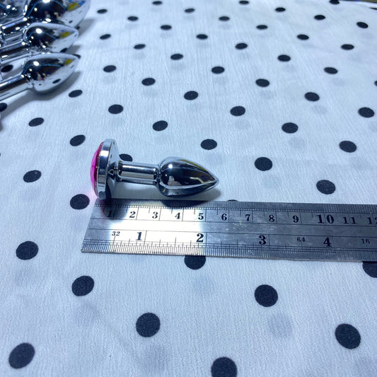 ขนาดมินิ (1.8 ซม.) ปลั๊กทวารหนักสแตนเลสขนาดใหญ่สำหรับใช้ในบ้าน - ของเล่นทางเพศสำหรับผู้ใหญ่