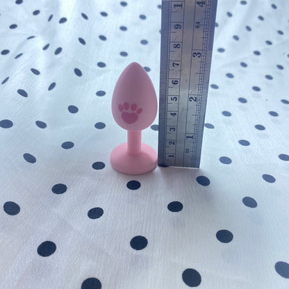 ปลั๊กทวารหนักสำหรับผู้ใหญ่ หางกระต่าย หางสั้นซิลิโคนสีชมพู Pink Silicone Short Tail