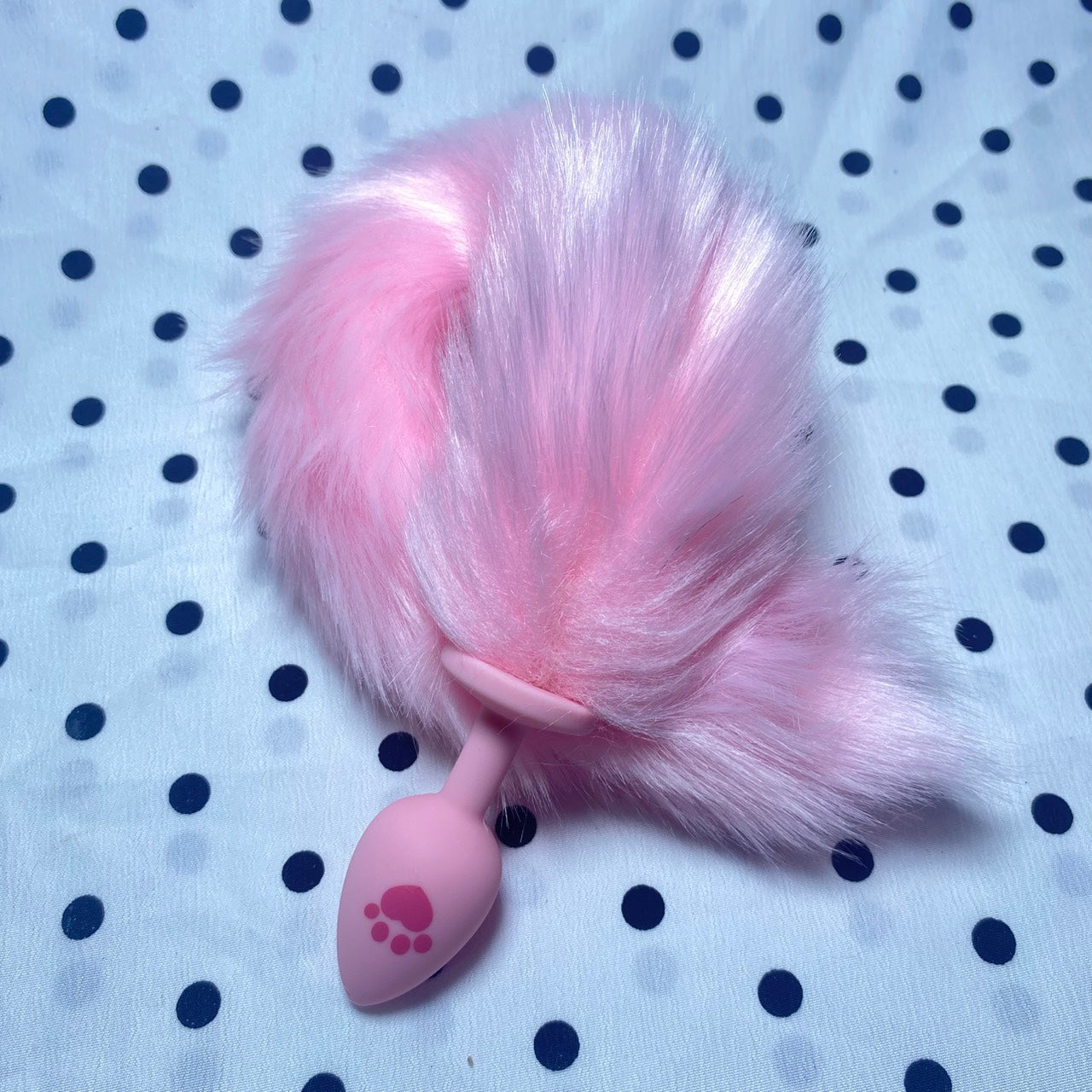 ปลั๊กทวารหนักสำหรับผู้ใหญ่ หางจิ้งจอก หางยาวซิลิโคนสีชมพู Pink Silicone Long Tail