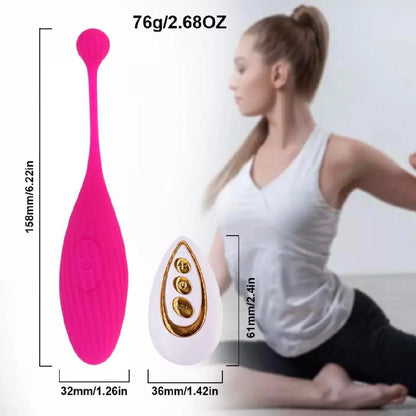 ไข่สั่นหางปลา ควบคุมแอป (10 โหมด) ชาร์จ USB สีชมพู